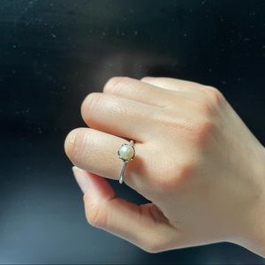 [PANDORA] Cultured elegance white pearl ring sz54(7)